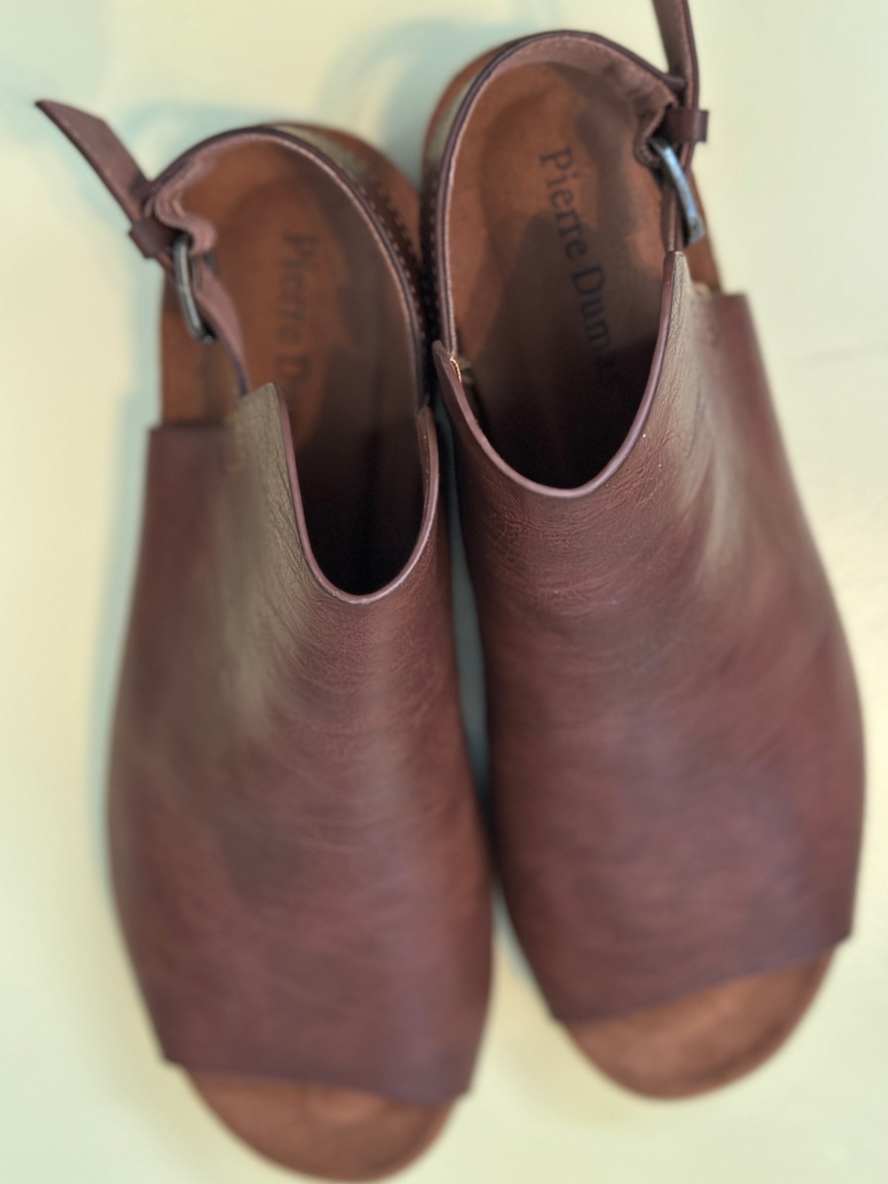 Pierre Dumas Open-Toe Slingback Sandals Womens 7 buckle comfy boho brown - Picture 3 of 16